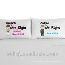 Funda de almohada impresa personalizada para parejas - Mr and Mrs Pillowcases